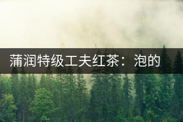 蒲潤特級工夫紅茶：泡的方便，喝的舒適