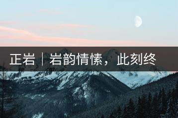 正巖｜巖韻情愫，此刻終得