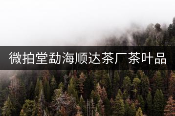 微拍堂勐海順達(dá)茶廠茶葉品質(zhì)如何？