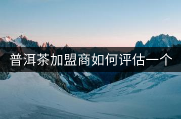 普洱茶加盟商如何評(píng)估一個(gè)普洱茶品牌是否值得加盟？