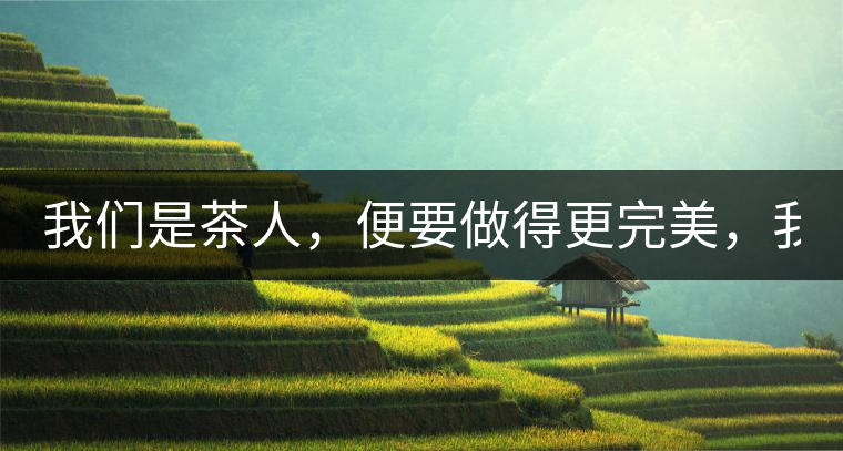 我們是茶人，便要做得更完美，我們是茶客，便要懂得沉默...我們是茶人，便要做得更完美，我們是茶客，便要懂得沉默！