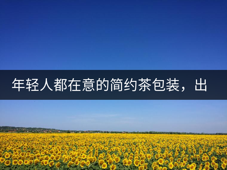 年輕人都在意的簡約茶包裝，出道顏值即巔峰的茶包裝可真好喝！