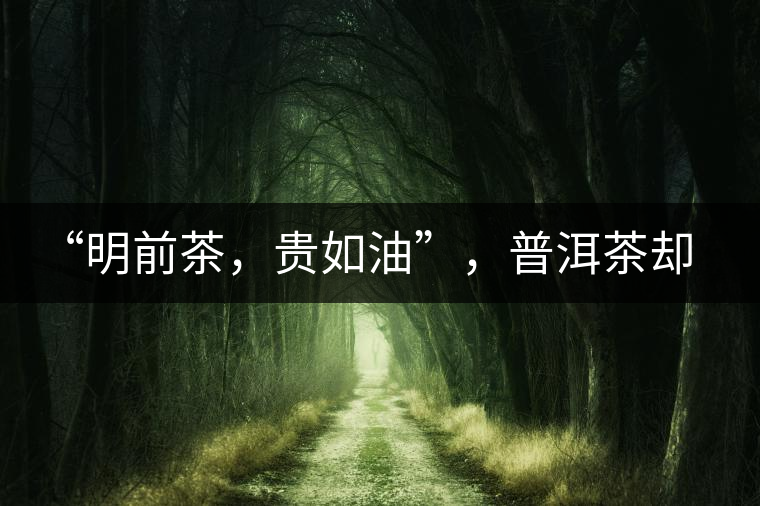 “明前茶，貴如油”，普洱茶卻不這么認為“明前茶，貴如油”，普洱茶卻不這么認為