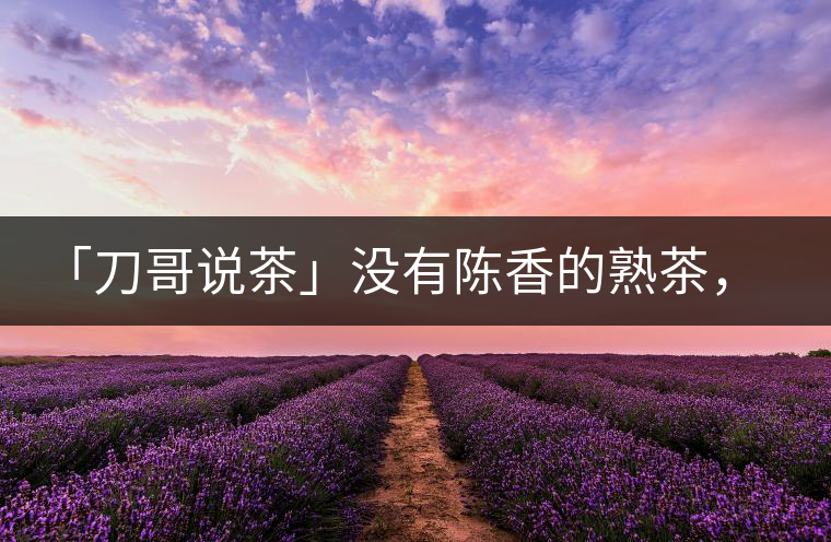 「刀哥說茶」沒有陳香的熟茶，不是一款有追求的普洱熟茶