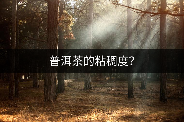 普洱茶的粘稠度？