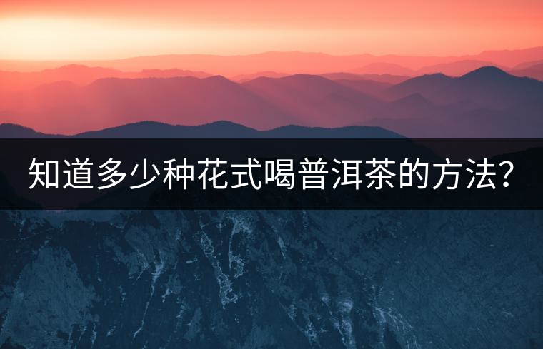 知道多少種花式喝普洱茶的方法？