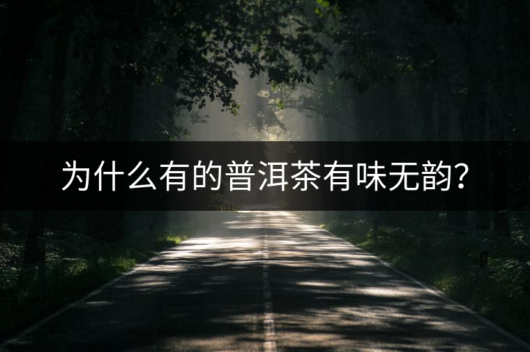 為什么有的普洱茶有味無韻？