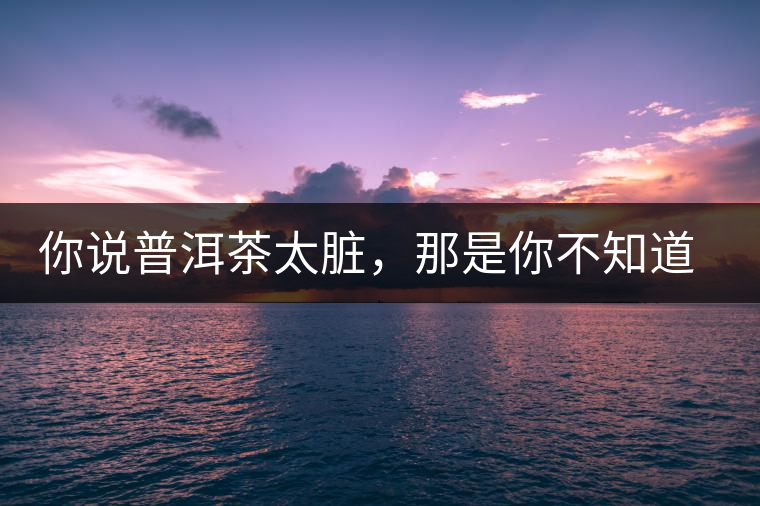你說普洱茶太臟,那是你不知道什么是發(fā)酵與發(fā)霉 你說普洱茶太臟,那是你不知道什么是發(fā)酵與發(fā)霉