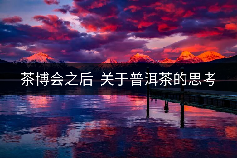 茶博會(huì)之后 關(guān)于普洱茶的思考 茶博會(huì)之后 關(guān)于普洱茶的思考