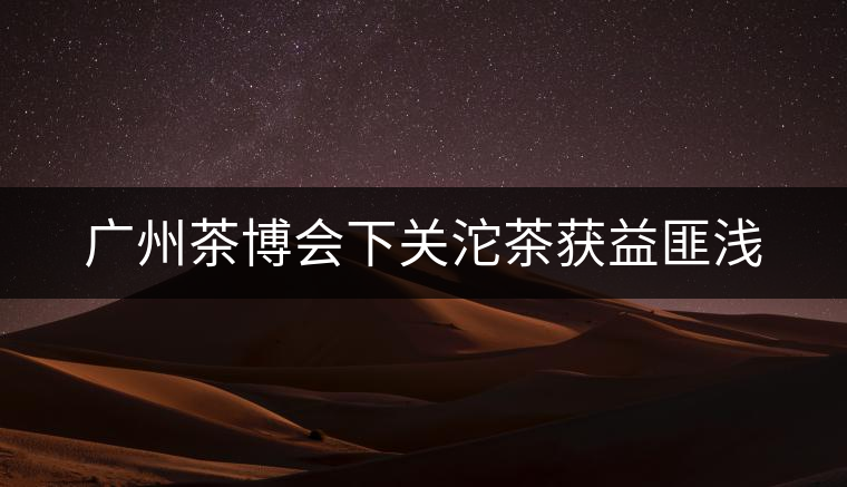 廣州茶博會(huì)下關(guān)沱茶獲益匪淺