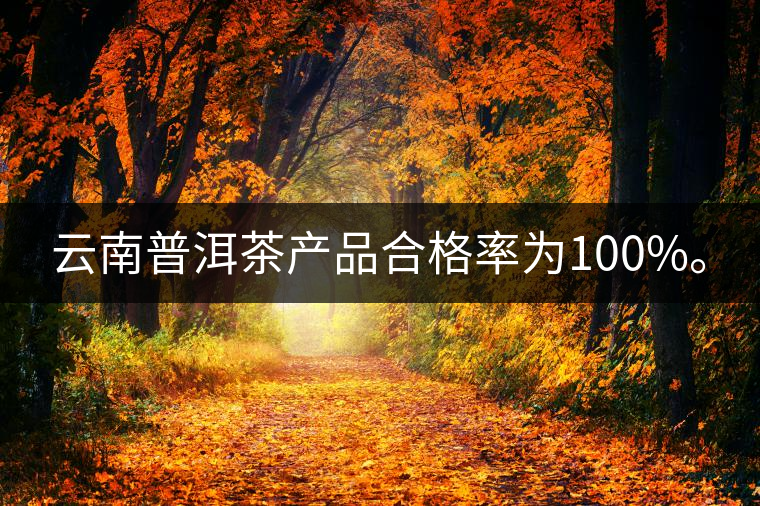 云南普洱茶產(chǎn)品合格率為100%。 云南普洱茶產(chǎn)品合格率為100%。