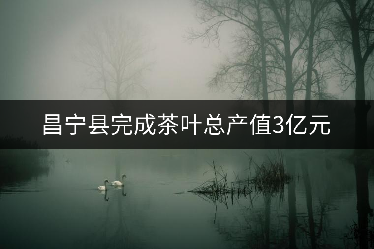 昌寧縣完成茶葉總產值3億元 昌寧縣完成茶葉總產值3億元