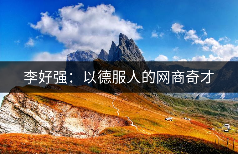 李好強:以德服人的網(wǎng)商奇才 李好強:以德服人的網(wǎng)商奇才
