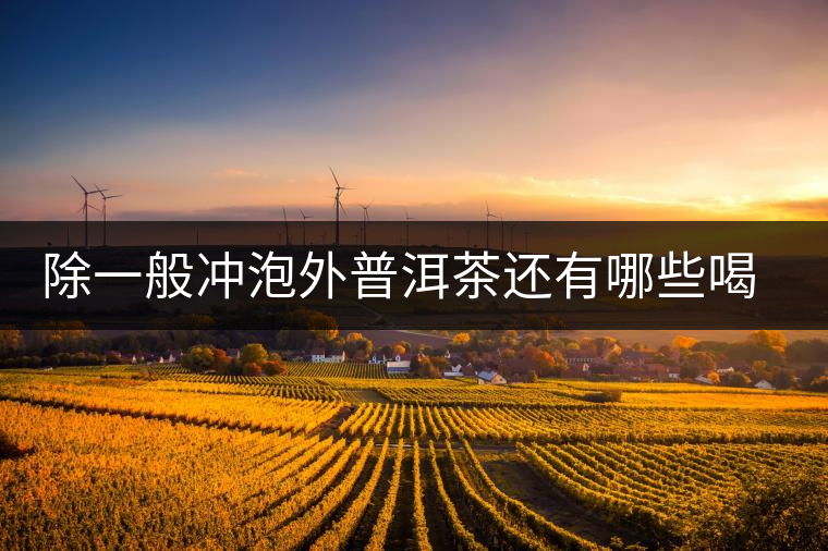 除一般沖泡外普洱茶還有哪些喝法？