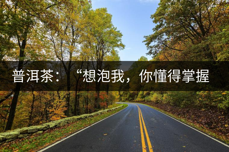 普洱茶：“想泡我，你懂得掌握‘火候’嗎？”