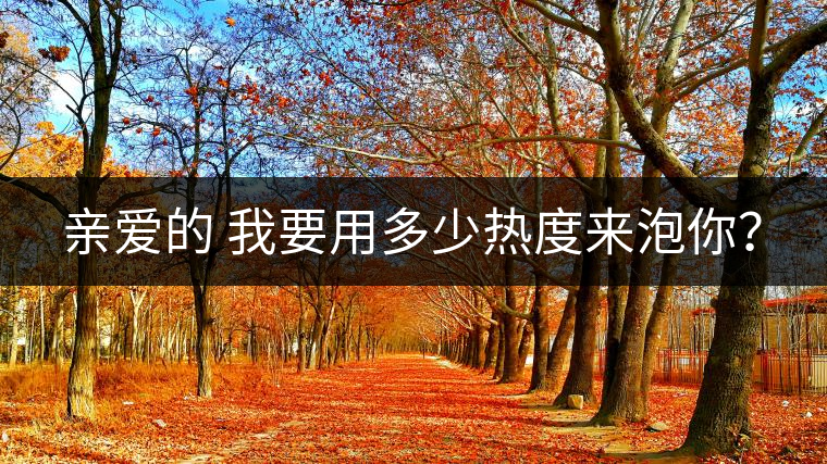 親愛的 我要用多少熱度來泡你？