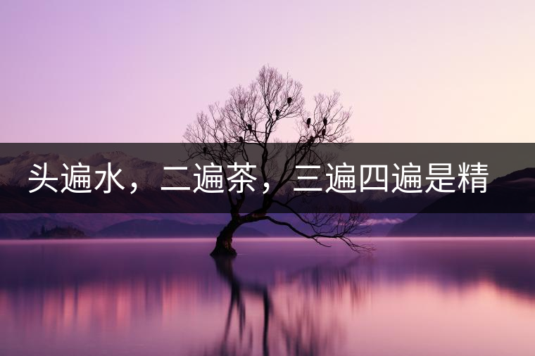 頭遍水，二遍茶，三遍四遍是精華