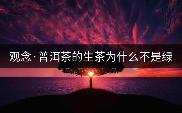 觀念·普洱茶的生茶為什么不是綠茶？