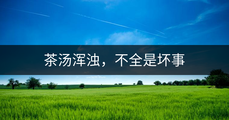 茶湯渾濁，不全是壞事