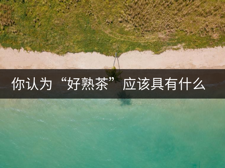 你認為“好熟茶”應該具有什么樣的標準？