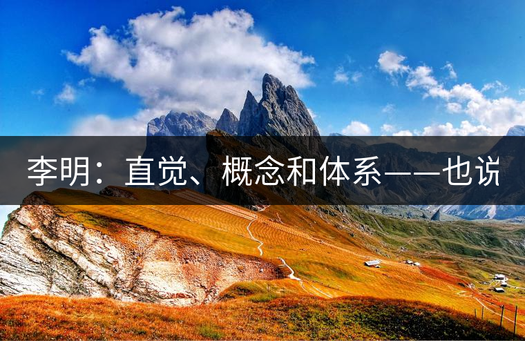 李明：直覺、概念和體系——也說“號級茶”