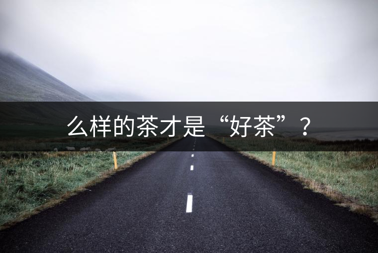 么樣的茶才是“好茶”？
