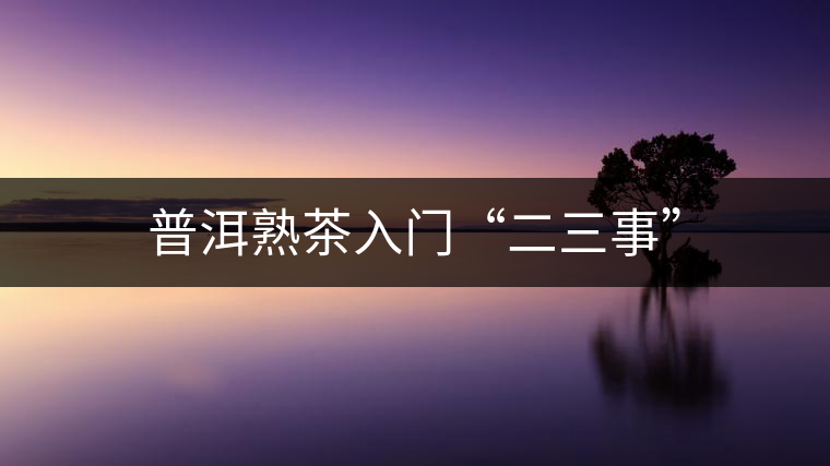 普洱熟茶入門“二三事” 普洱熟茶入門“二三事”