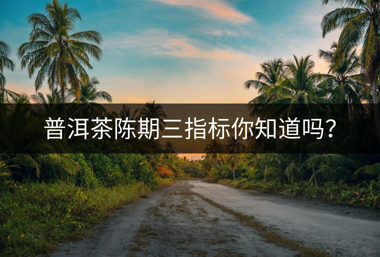 普洱茶陳期三指標(biāo)你知道嗎？