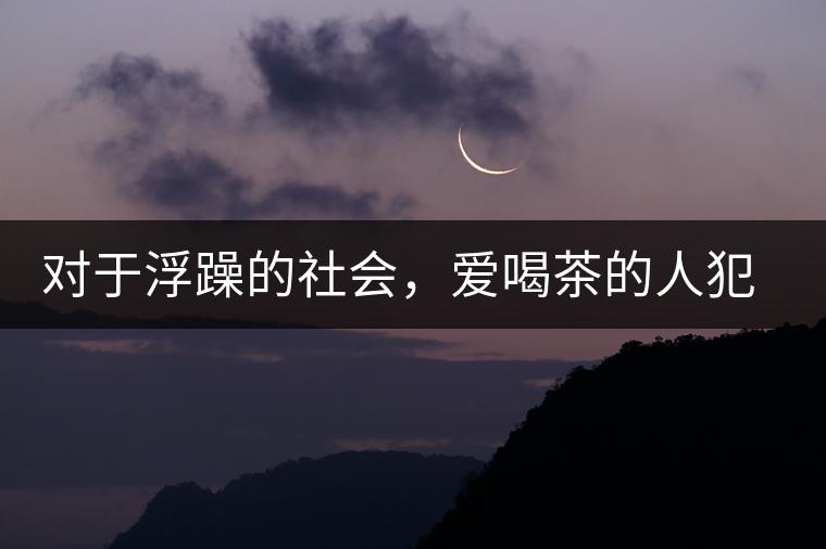 對于浮躁的社會，愛喝茶的人犯了種種罪行