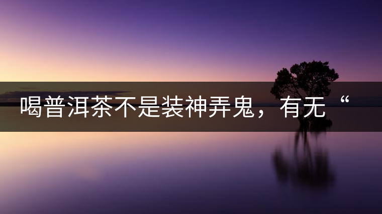 喝普洱茶不是裝神弄鬼，有無“茶氣”不要盲目崇拜