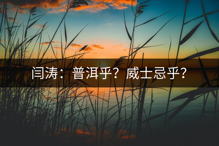 閆濤：普洱乎？威士忌乎？