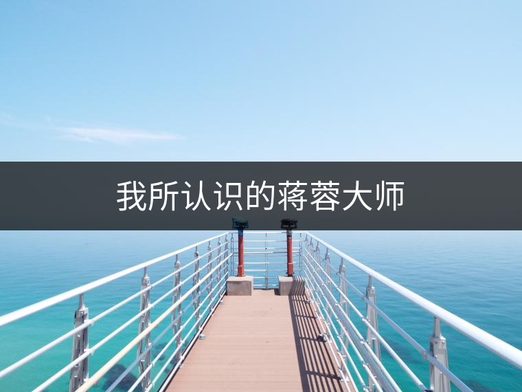 我所認(rèn)識(shí)的蔣蓉大師 我所認(rèn)識(shí)的蔣蓉大師