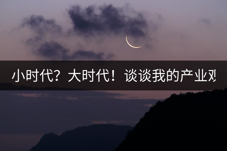 小時(shí)代？大時(shí)代！談?wù)勎业漠a(chǎn)業(yè)觀【思想】