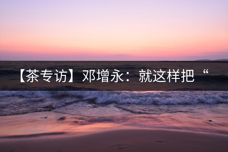 【茶專訪】鄧增永：就這樣把“小產(chǎn)區(qū)”模式踐行起來了！