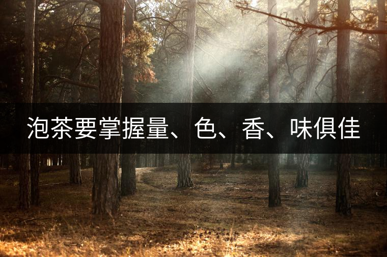 泡茶要掌握量、色、香、味俱佳