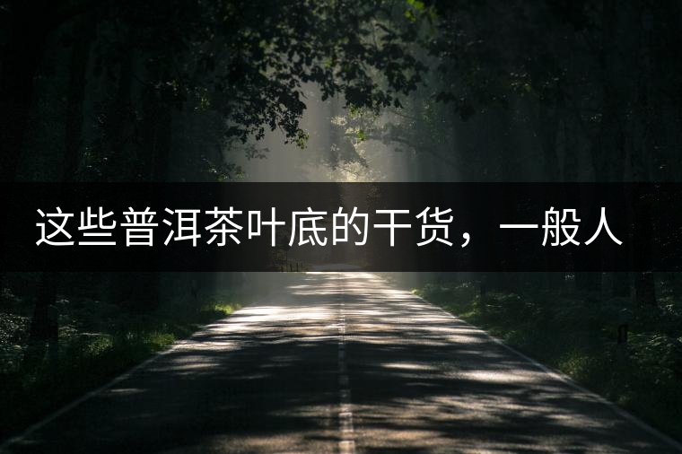 這些普洱茶葉底的干貨，一般人我不告訴他