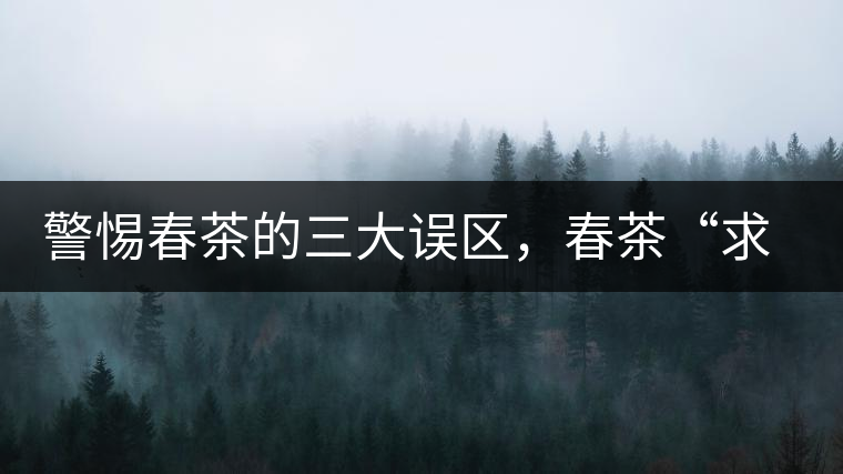 警惕春茶的三大誤區(qū)，春茶“求早”不如“求好”！