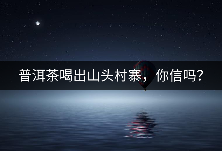 普洱茶喝出山頭村寨，你信嗎？