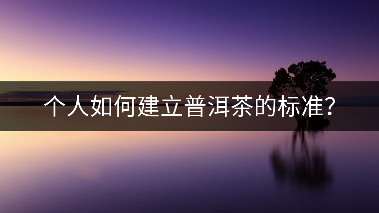 個(gè)人如何建立普洱茶的標(biāo)準(zhǔn)？