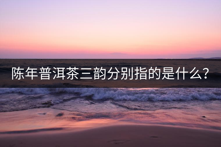 陳年普洱茶三韻分別指的是什么？