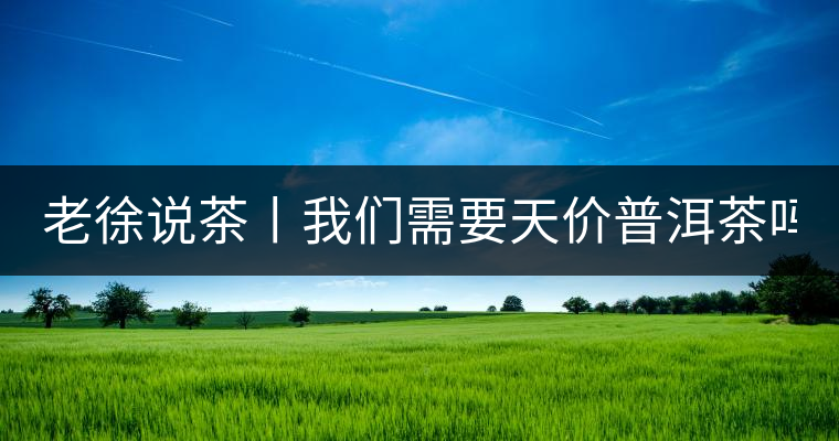 老徐說(shuō)茶丨我們需要天價(jià)普洱茶嗎？