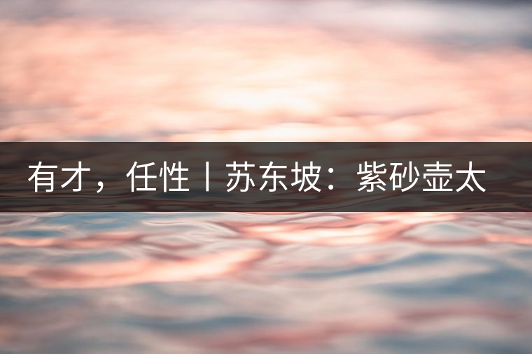 有才，任性丨蘇東坡：紫砂壺太小，不夠喝，那我就自己設(shè)計一款