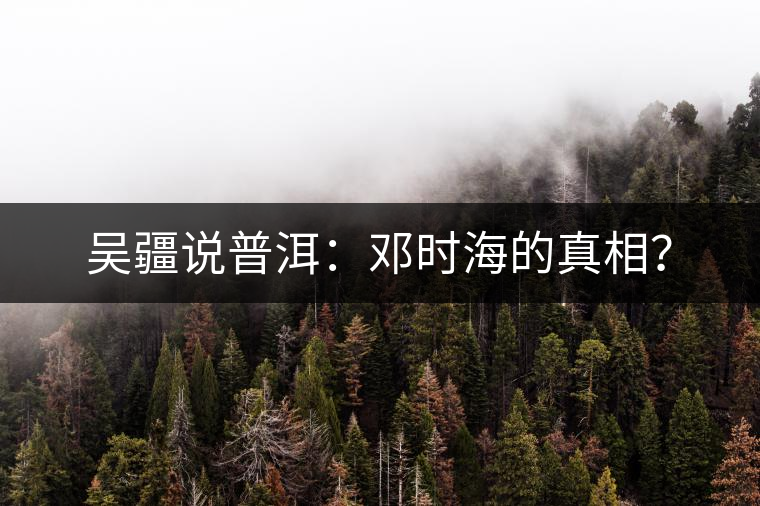 吳疆說普洱：鄧時海的真相？