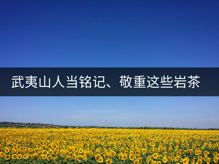 武夷山人當(dāng)銘記、敬重這些巖茶功臣