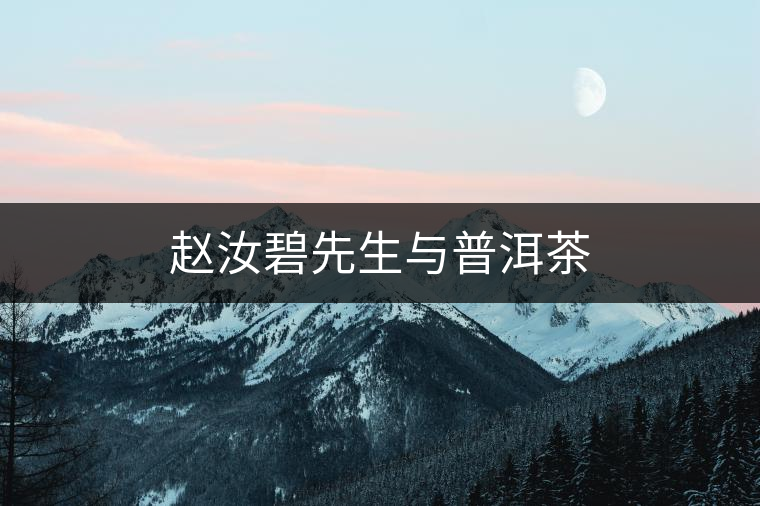 趙汝碧先生與普洱茶 趙汝碧先生與普洱茶