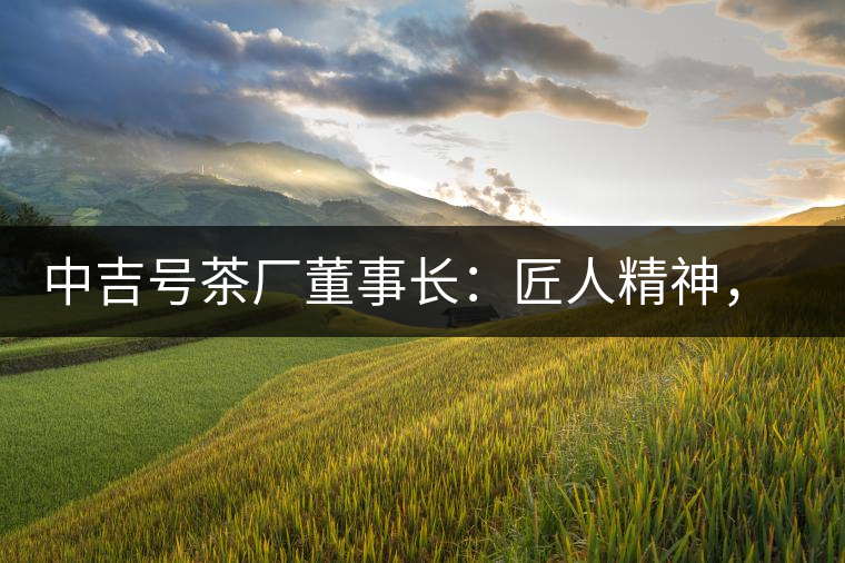 中吉號(hào)茶廠董事長(zhǎng)：匠人精神，普洱茶人成就大業(yè)的砝碼