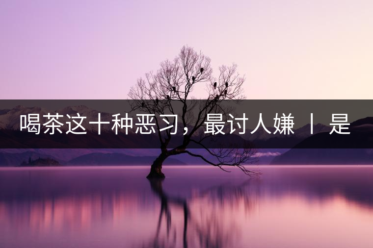 喝茶這十種惡習(xí)，最討人嫌 丨 是否同感？
