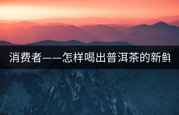 消費(fèi)者——怎樣喝出普洱茶的新鮮？