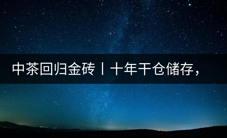 中茶回歸金磚丨十年干倉儲存，只為你回眸一笑