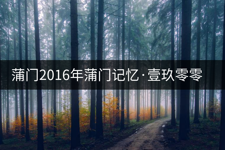 蒲門2016年蒲門記憶·壹玖零零(組圖) 蒲門2016年蒲門記憶·壹玖零零(組圖)